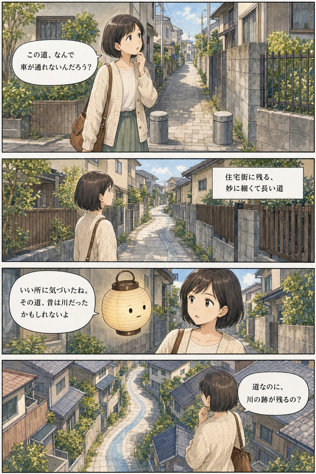 暗渠とは何か - 消えた川を街で見つける5つのサイン まんが解説 1ページ目