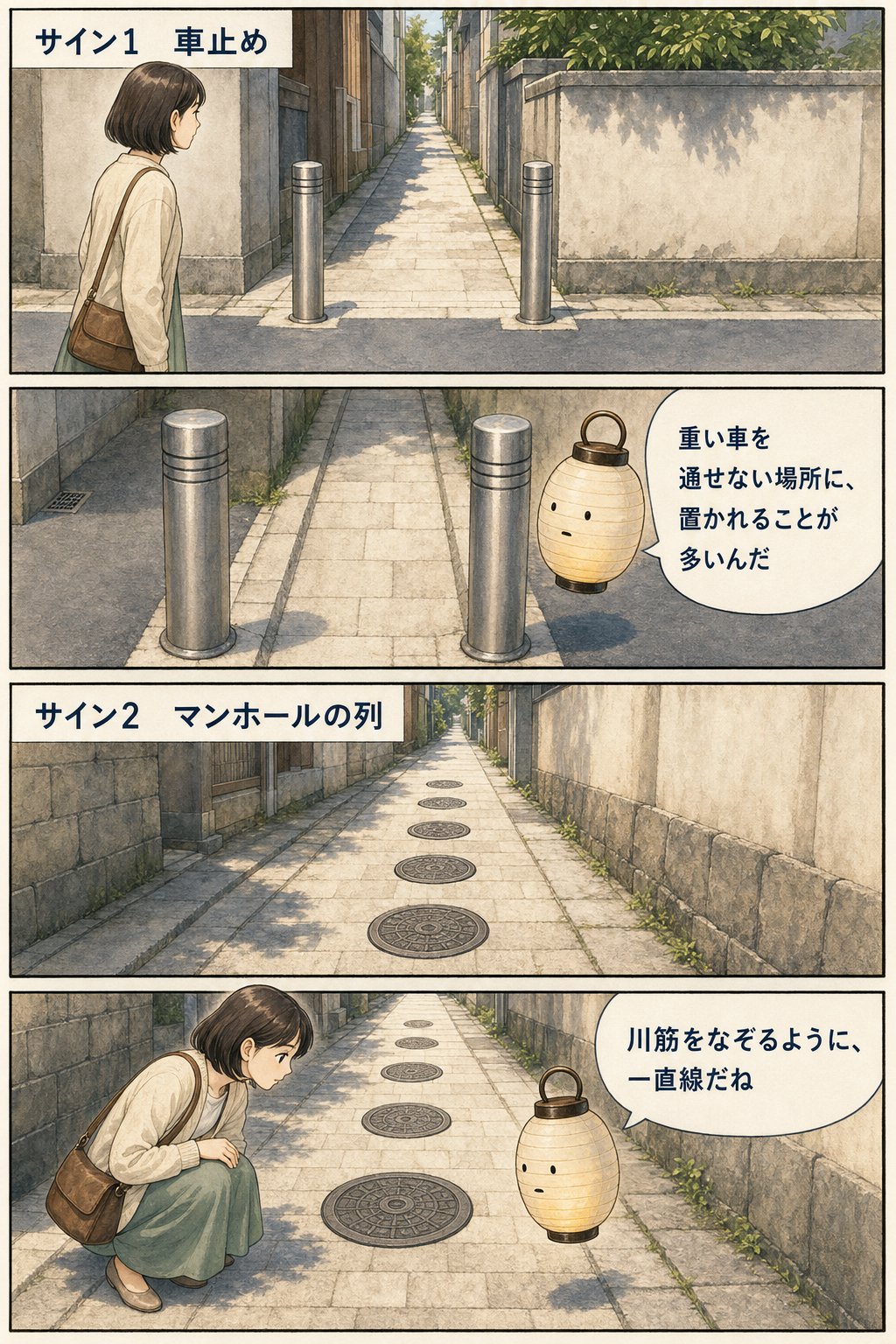 暗渠とは何か - 消えた川を街で見つける5つのサイン まんが解説 3ページ目