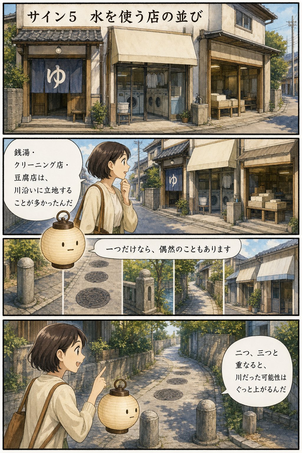 暗渠とは何か - 消えた川を街で見つける5つのサイン まんが解説 5ページ目