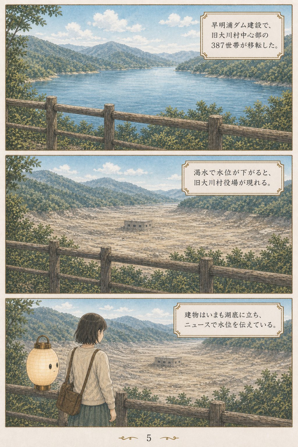 湖の底に、村がある — 日本の「湖底に沈んだ村」を地図でたどる まんが解説 5ページ目