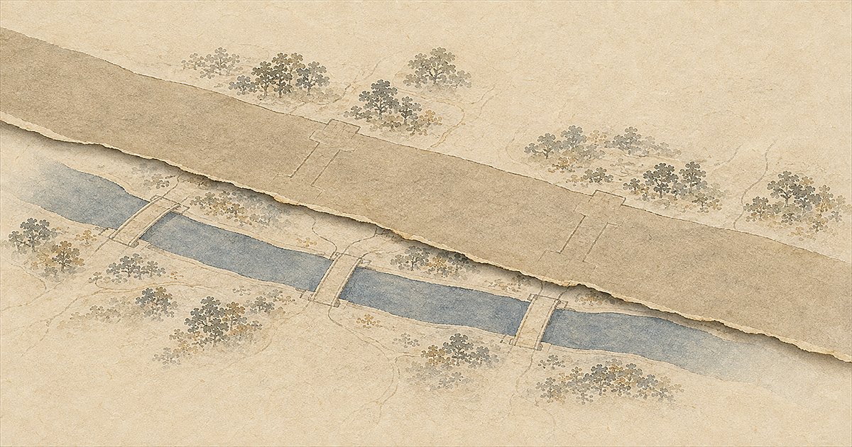 長堀川跡(長堀通)の象徴図(イラスト)