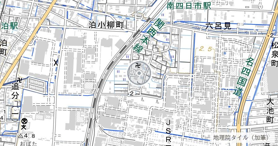 日永の要塞砲（南日永こども広場・通称「大砲公園」）の位置を示す地図