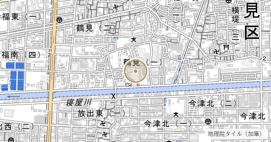 放出（はなてん）地名の位置を示す地図