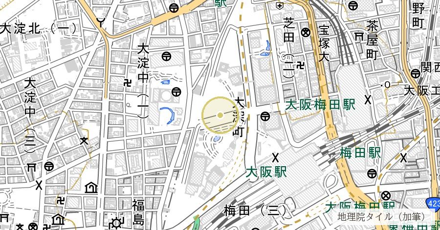 大坂七墓巡りの風習の位置を示す地図