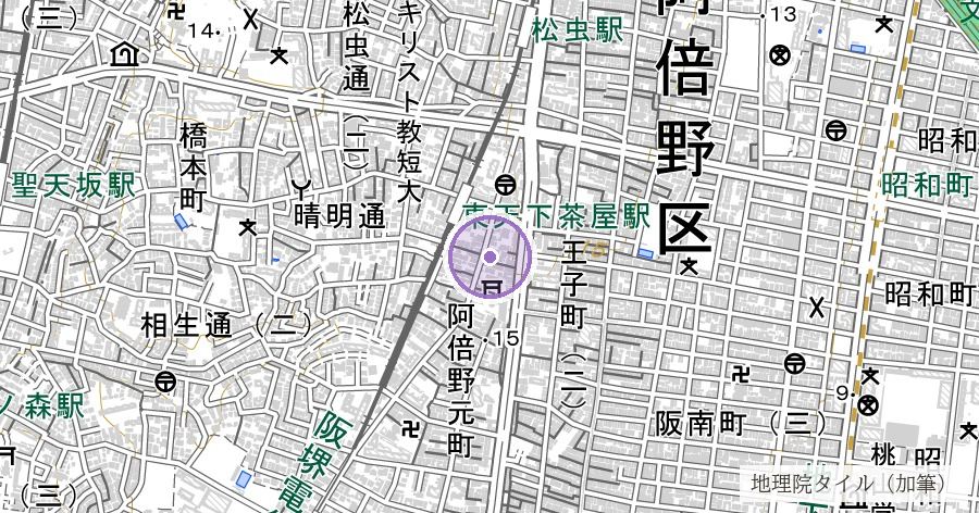 安倍晴明神社(晴明生誕伝承地)の位置を示す地図