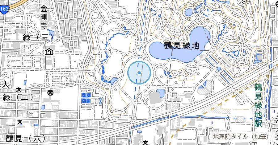 古代河内湖の名残(鶴見・城東低地)の位置を示す地図