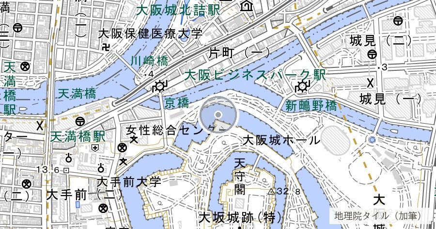旧大阪砲兵工廠 化学分析場（現存する煉瓦遺構）の位置を示す地図